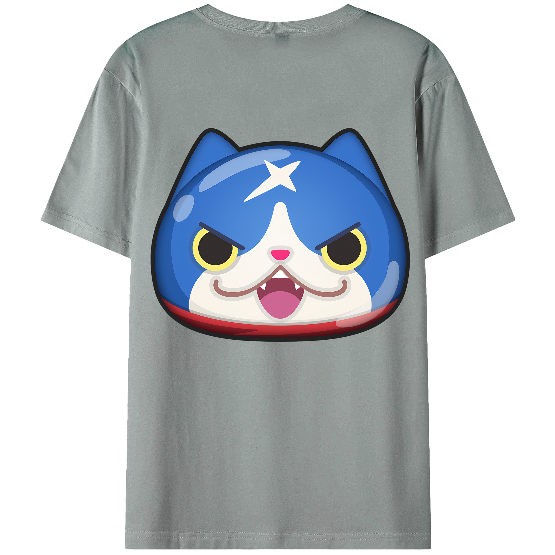 （画像用） 妖怪ウォッチ Yo-kai Watch 綿100％ メンズ半袖Tシャツ（バックプリント） 通気性